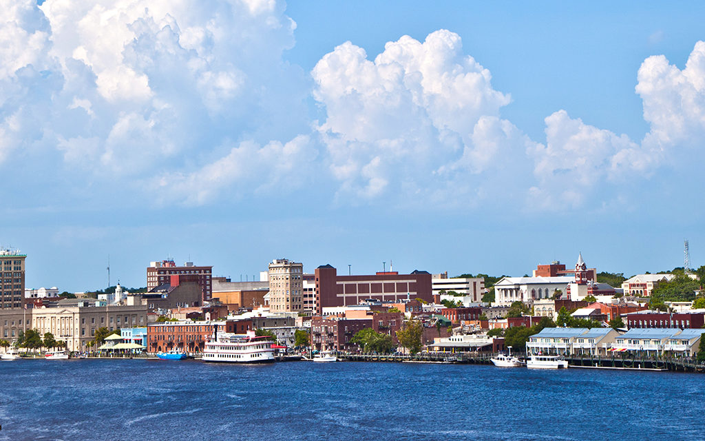 View to the old harbor of scenic Wilmington